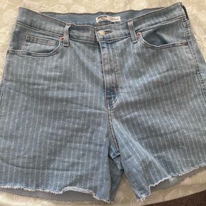Levi's Blue Striped Jean Shorts